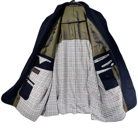 Kroon Ritchie Blazer 48R Blue Hybrid Jacket Wool Cashmere 3 Button Full Zip - Picture 5 of 16